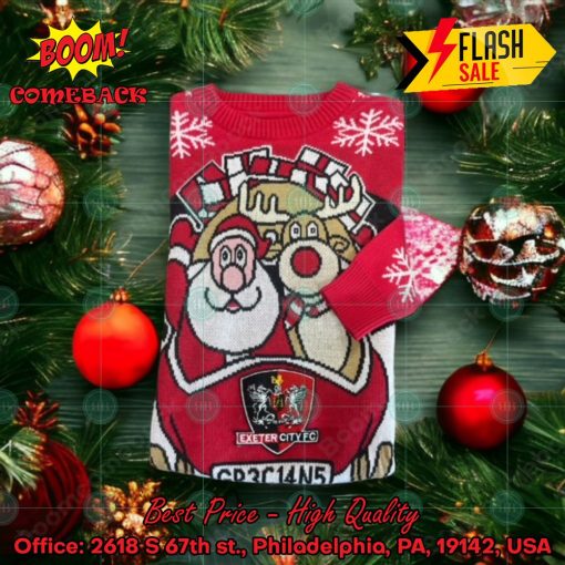 Exeter City FC Santa Reindeer Christmas Jumper