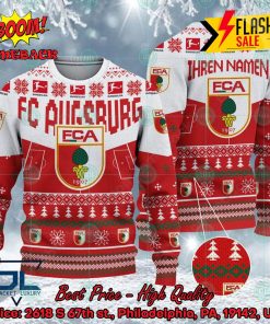 FC Augsburg Stadium Personalized Name Ugly Christmas Sweater