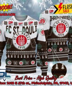 FC St. Pauli Stadium Personalized Name Ugly Christmas Sweater