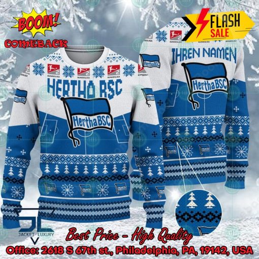 Hertha BSC Stadium Personalized Name Ugly Christmas Sweater