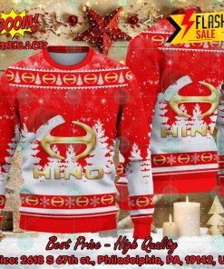 Hino Motors Big Logo Santa Hat Ugly Christmas Sweater