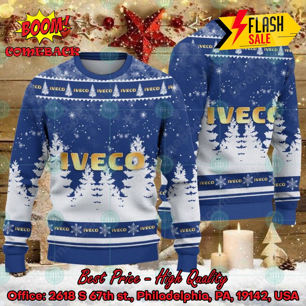Iveco Big Logo Santa Hat Ugly Christmas Sweater