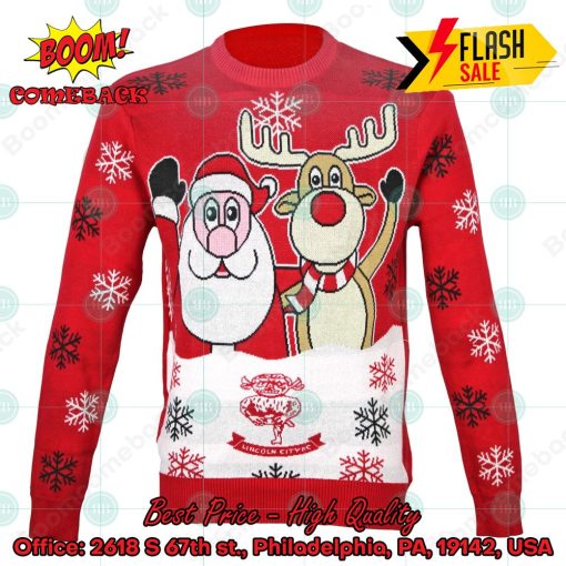 Lincoln City FC Santa Reindeer Christmas Jumper