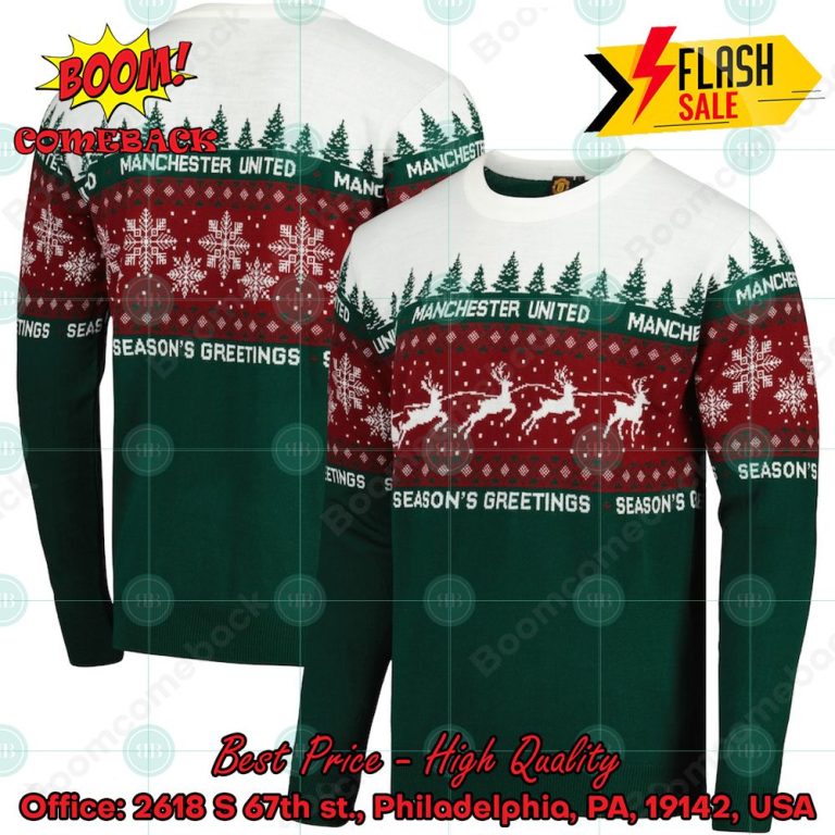 LIMITED DESIGN Manchester United Season's Greetings Christmas Jumper
