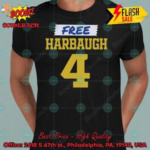 Michigan Wolverines J.J. McCarthy Free Harbaugh 4 Shirt