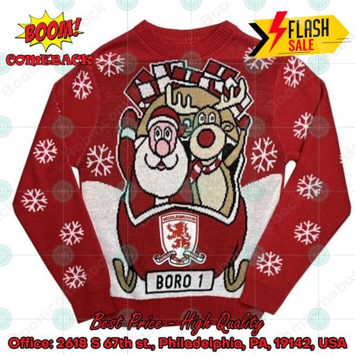 Middlesbrough FC Santa Reindeer Christmas Jumper