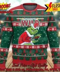 Minnesota Wild Sneaky Grinch Ugly Christmas Sweater