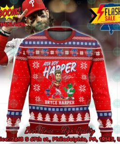 MLB Texas Rangers Atta Boy Bryce Harper Ugly Christmas Sweater