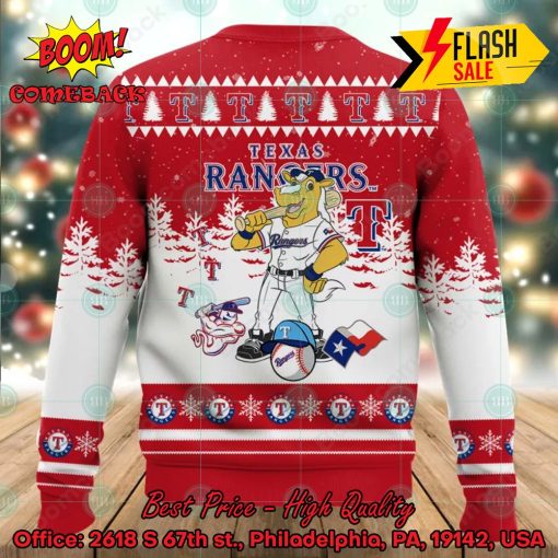 MLB Texas Rangers Mascot Ugly Christmas Sweater