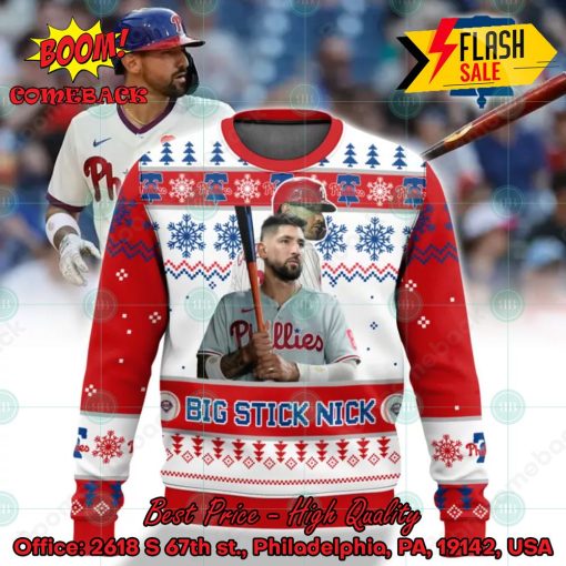 MLB Philadelphia Phillies Nick Castellanos Big Stick Nick Ugly Christmas Sweater