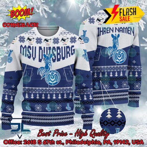 MSV Duisburg Stadium Personalized Name Ugly Christmas Sweater