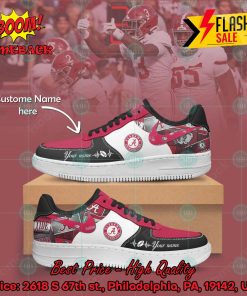 NCAA Alabama Crimson Tide Personalized Name Nike Air Force Sneakers