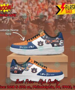 NCAA Auburn Tigers Personalized Name Nike Air Force Sneakers