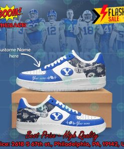 NCAA BYU Cougars Personalized Name Nike Air Force Sneakers