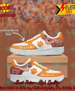 NCAA Clemson Tigers Personalized Name Nike Air Force Sneakers