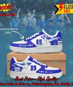 NCAA Duke Blue Devils Personalized Name Nike Air Force Sneakers