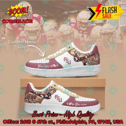 NCAA Florida State Seminoles Personalized Name Nike Air Force Sneakers