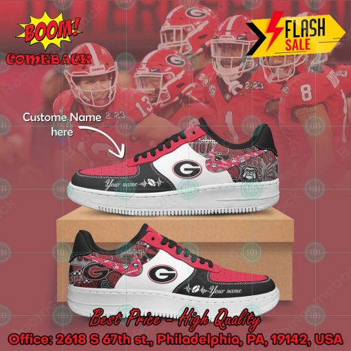 NCAA Georgia Bulldogs Personalized Name Nike Air Force Sneakers
