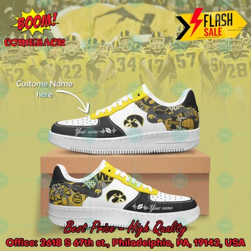 NCAA Iowa Hawkeyes Personalized Name Nike Air Force Sneakers