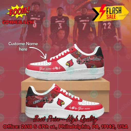 NCAA Louisville Cardinals Personalized Name Nike Air Force Sneakers