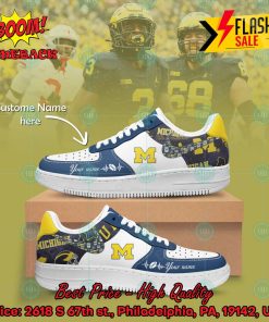 NCAA Michigan Wolverines Personalized Name Nike Air Force Sneakers