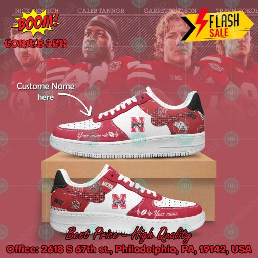 NCAA Nebraska Cornhuskers Personalized Name Nike Air Force Sneakers