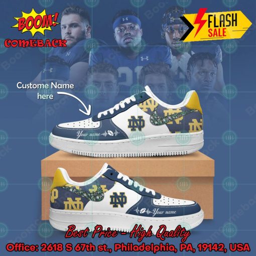 NCAA Notre Dame Fighting Irish Personalized Name Nike Air Force Sneakers