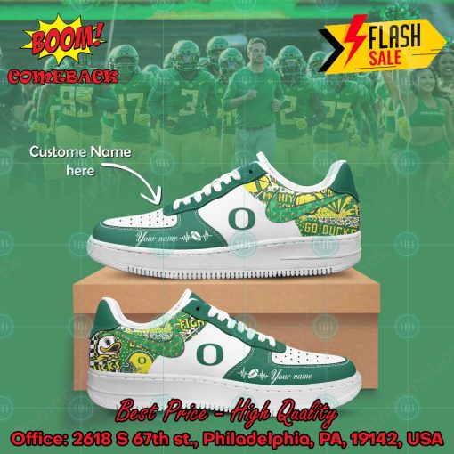 NCAA Oregon Ducks Personalized Name Nike Air Force Sneakers