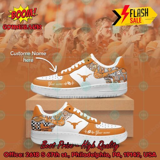 NCAA Texas Longhorns  Personalized Name Nike Air Force Sneakers