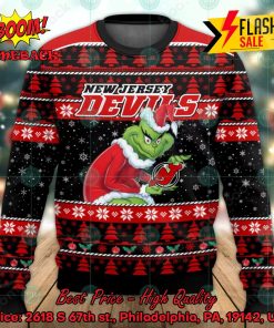 New Jersey Devils Sneaky Grinch Ugly Christmas Sweater