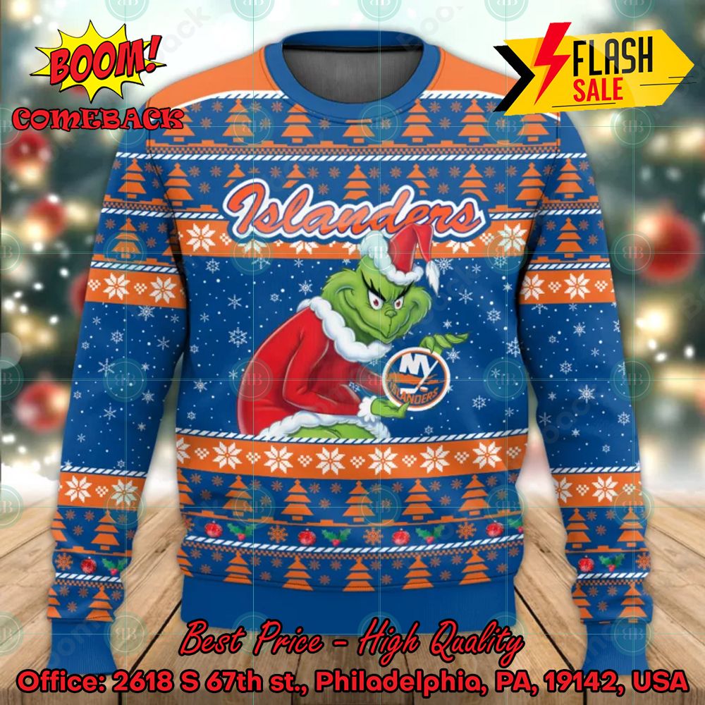 New Jersey Devils Sneaky Grinch Ugly Christmas Sweater