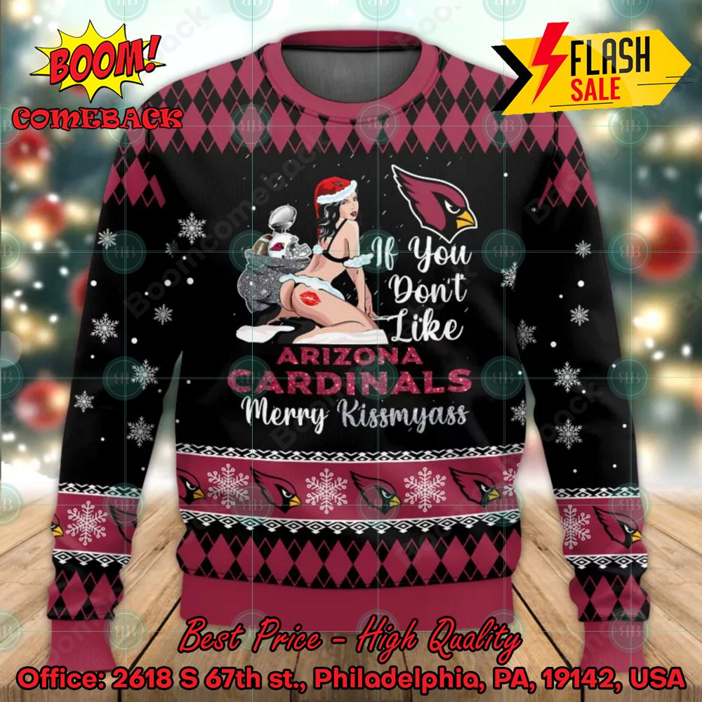 NFL Arizona Cardinals Sexy Girl Merry Kissmyass Ugly Christmas Sweater