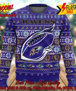 NFL Baltimore Ravens Ball Flame Ugly Christmas Sweater
