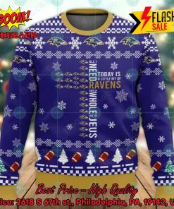 NFL Baltimore Ravens Cross Today Is A Little Bit Of Ravens Ugly Christmas Sweater