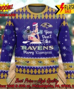 NFL Baltimore Ravens Sexy Girl Merry Kissmyass Ugly Christmas Sweater