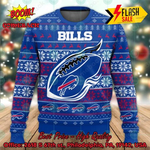 NFL Buffalo Bills Ball Flame Ugly Christmas Sweater