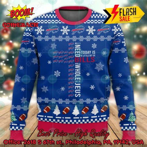 NFL Buffalo Bills Cross Today Is A Little Bit Of Bills Ugly Christmas Sweater