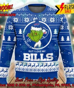 NFL Buffalo Bills Grinch I Hate People But I Love My Bills Ugly Christmas Sweater