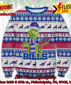 NFL Buffalo Bills Grinch Santa Hat Ugly Christmas Sweater