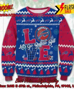 NFL Buffalo Bills Love Let’s Go Bills Ugly Christmas Sweater