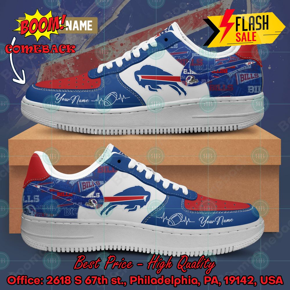 NFL Buffalo Bills Personalized Name Nike Air Force Sneakers