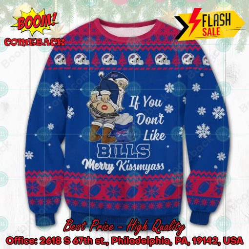 NFL Buffalo Bills Santa Merrykissmyass Ugly Christmas Sweater