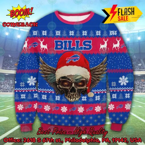 NFL Buffalo Bills Skull Wings Ugly Christmas Sweater