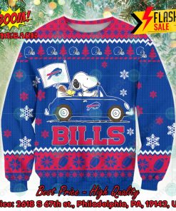 NFL Buffalo Bills Snoopy Driving Car Ugly Christmas Sweater