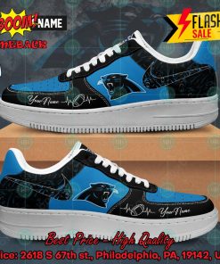 NFL Carolina Panthers Personalized Name Nike Air Force Sneakers