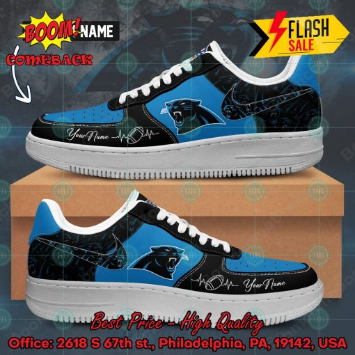 NFL Carolina Panthers Personalized Name Nike Air Force Sneakers