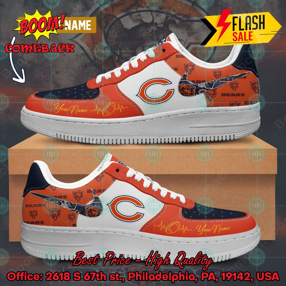 NFL Chicago Bears Personalized Name Nike Air Force Sneakers