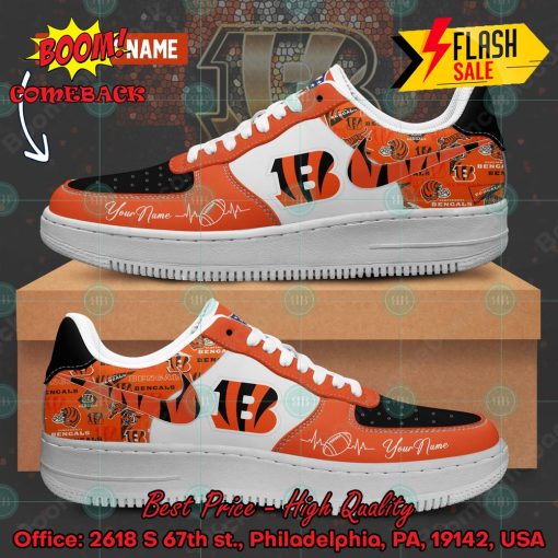 NFL Cincinnati Bengals Personalized Name Nike Air Force Sneakers