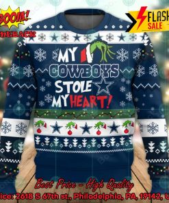 NFL Dallas Cowboys Grinch Hand My Cowboys Stole My Heart Ugly Christmas Sweater