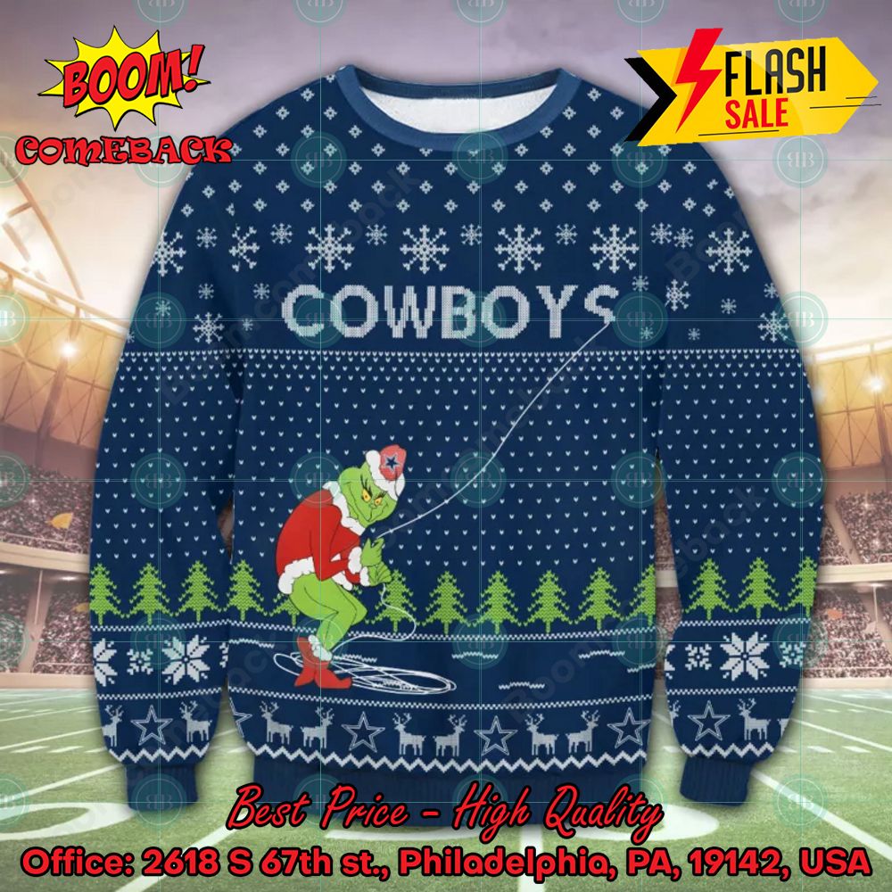 NFL Dallas Cowboys Grinch Remove Thread Ugly Christmas Sweater